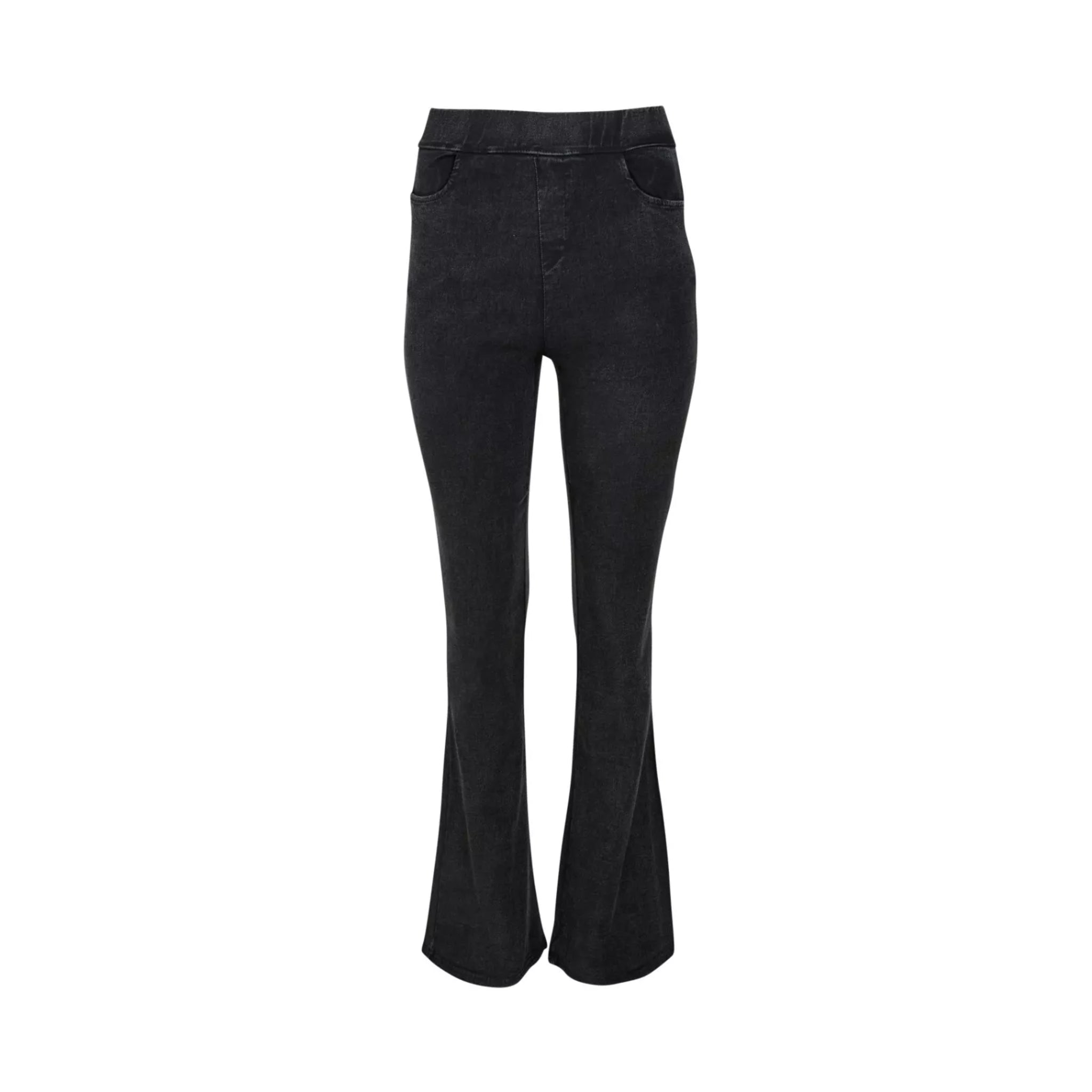 Ladies black bootcut flared denim jeggings high waist stretch skinny jeans style trousers
